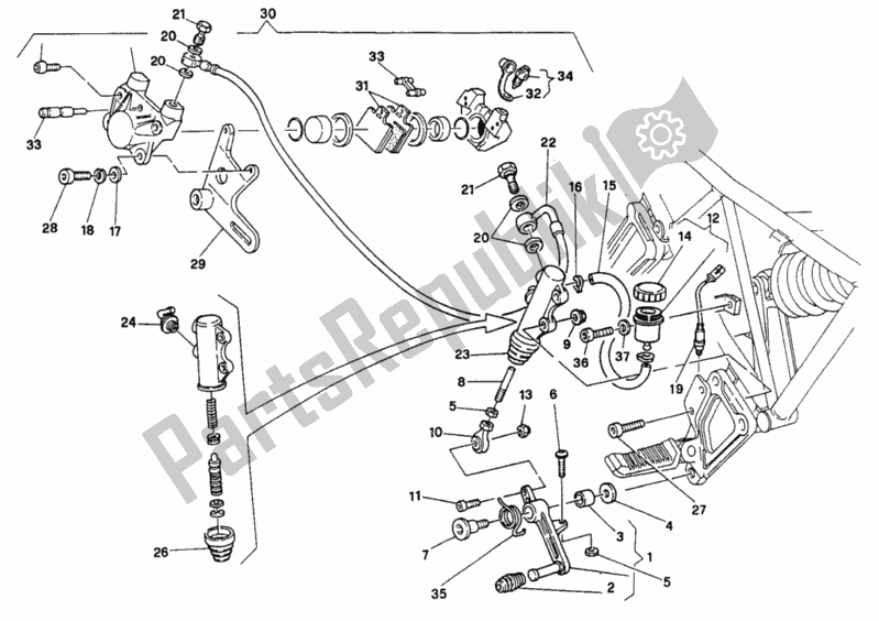 Todas las partes para Sistema De Freno Trasero de Ducati Supersport 600 SS 1992